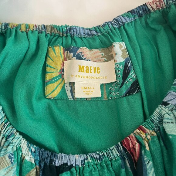 Tropical print tiered Anthropologie maxi dress - Picture 7 of 8